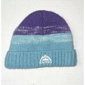 Snozu Knit Winter Snow Ski Beanie Hat Fleece Lined Blue Purple Ombre Youth 6‎